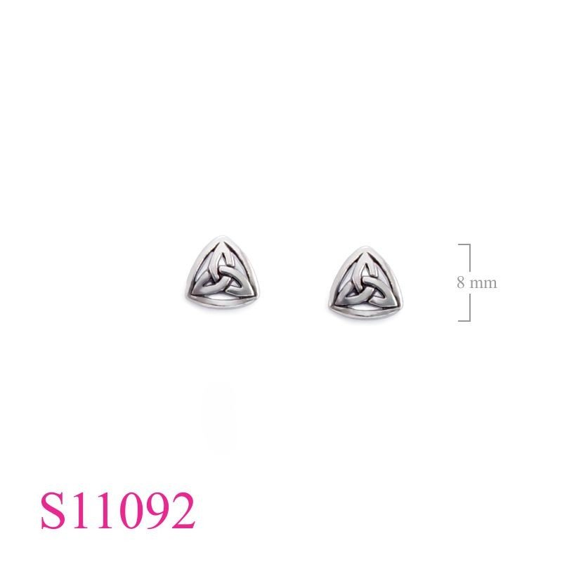 Earrings, triangle cut out Trinity Celtic.