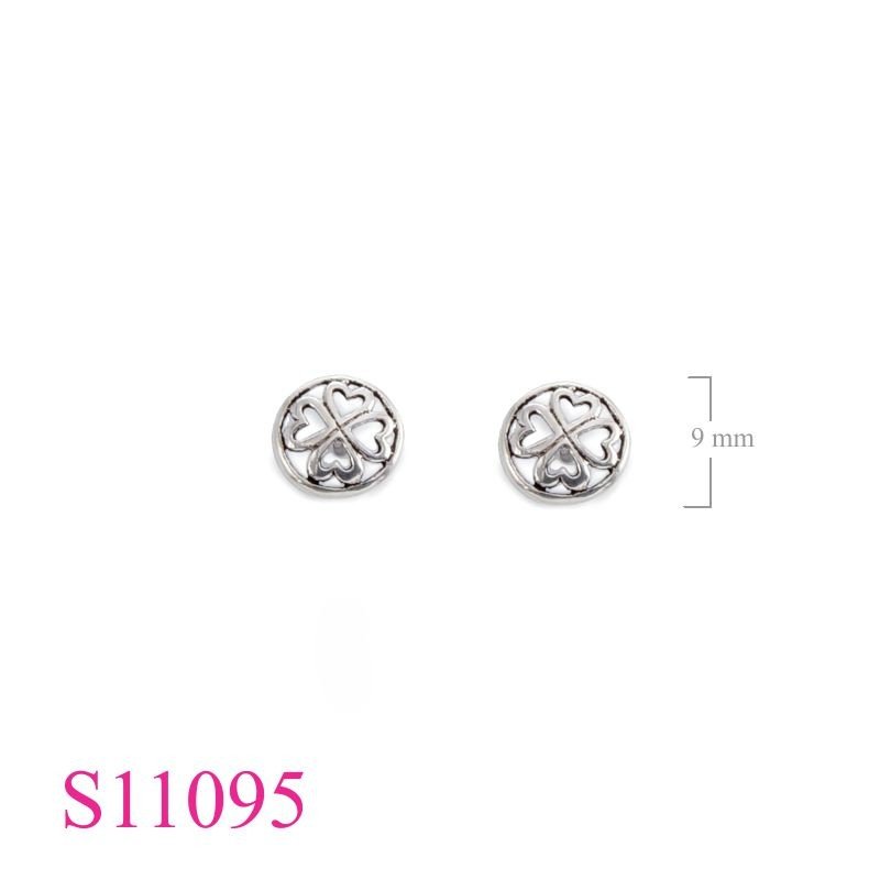 Earrings, cut out design round.