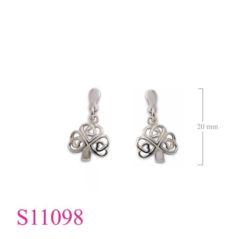 Earrings, cut out design Shamrock.