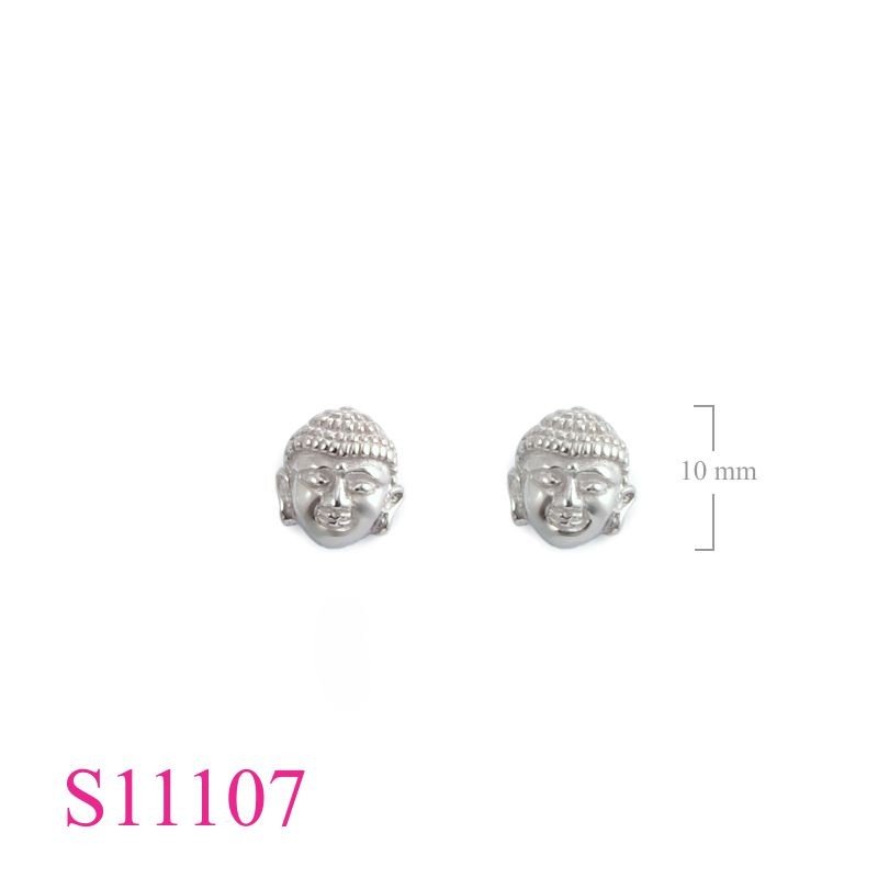 Earrings, Buddha face.