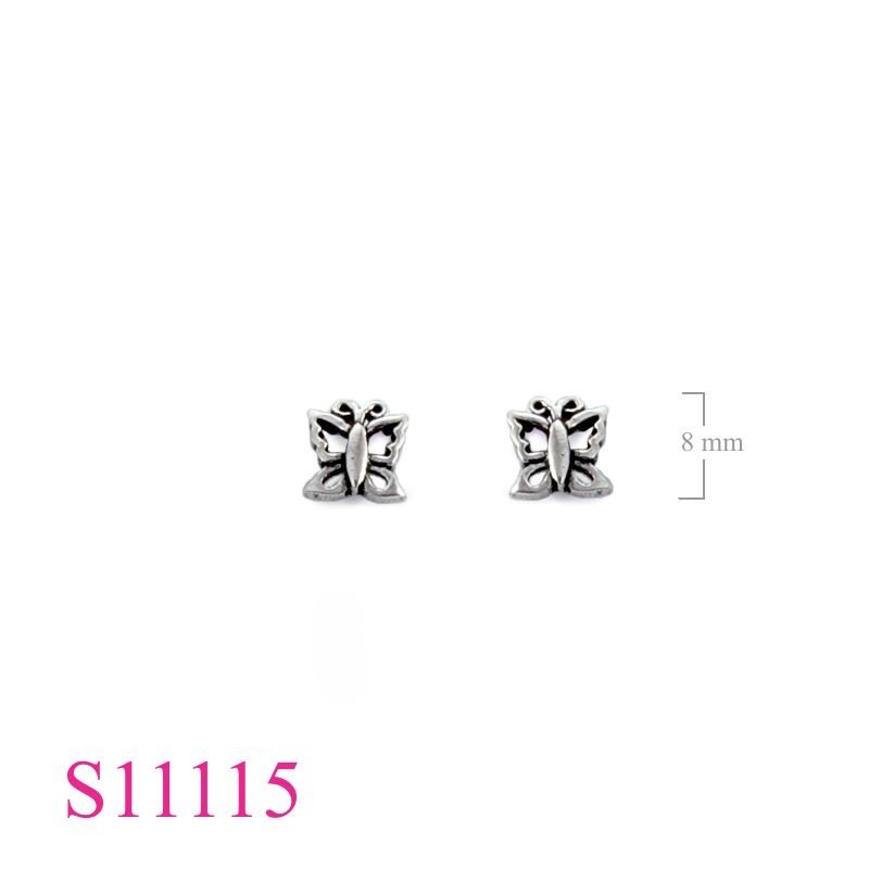 Earrings, butterfly cut out design.