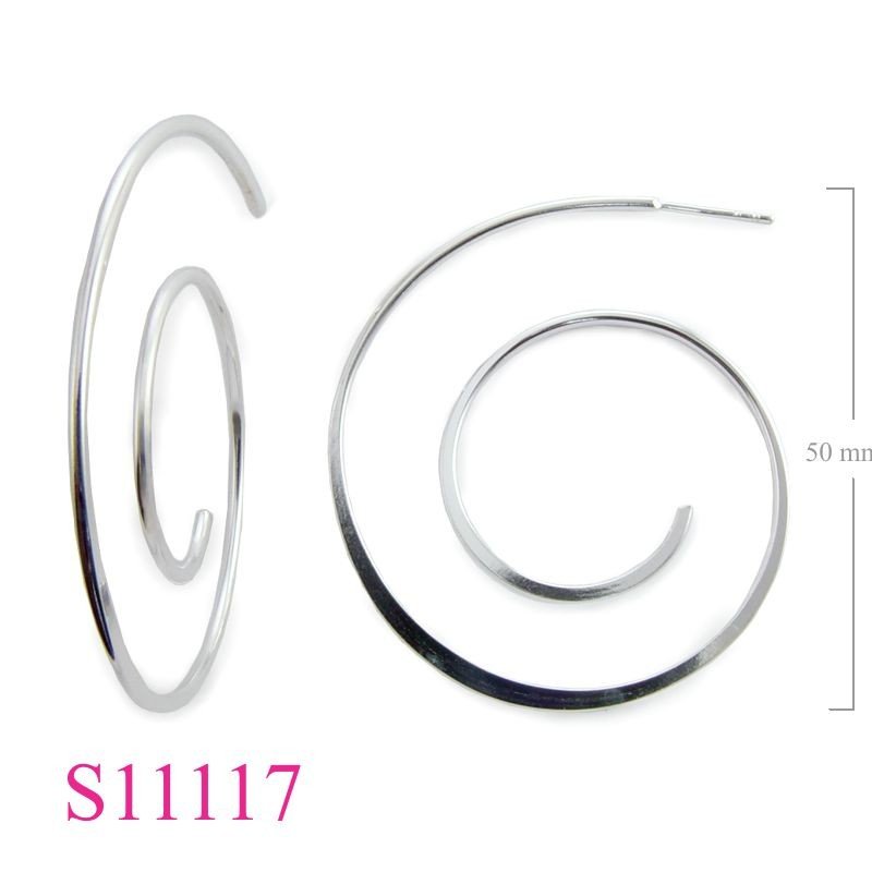 Earrings, swirl.
