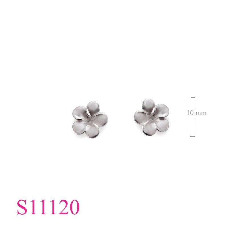 Earrings, 10mm champac flower.