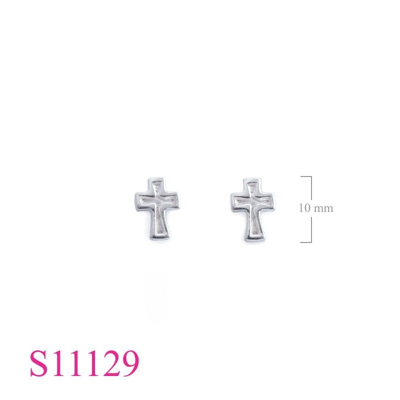 Earrings, cross.