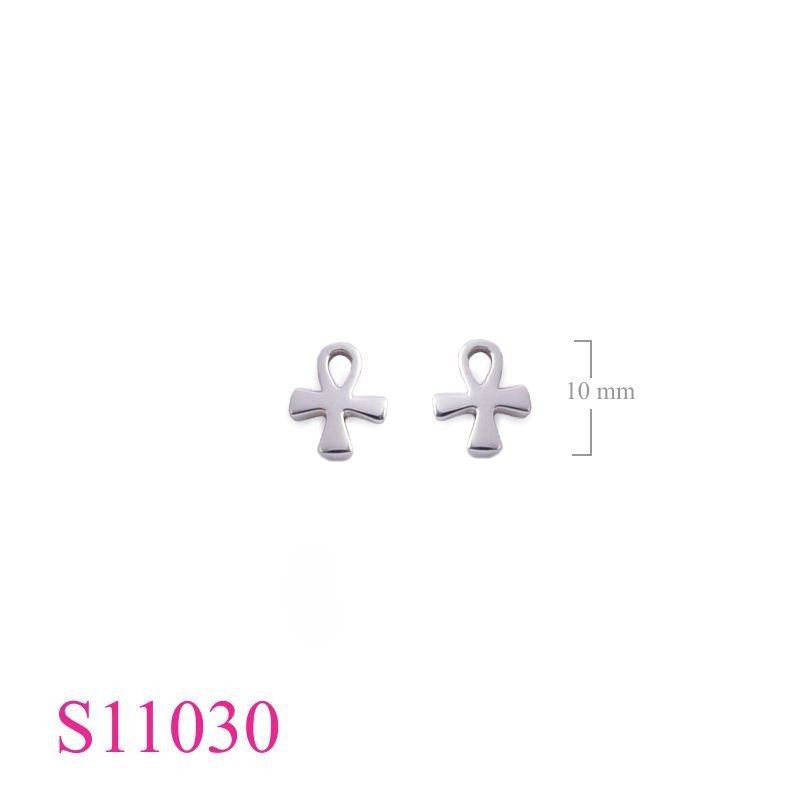 Earrings, ankh.