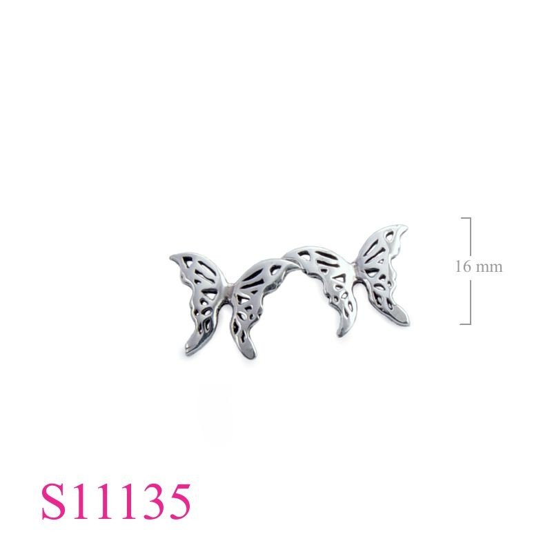 Earrings, stencil butterfly.