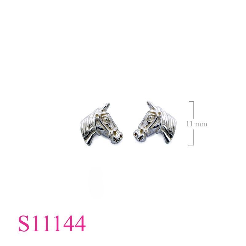 Earrings, horse head.