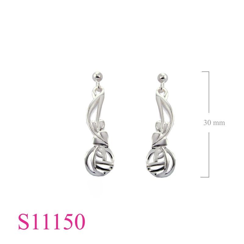 Rose Earrings, Mackintosh Earrings, Mackintosh design.