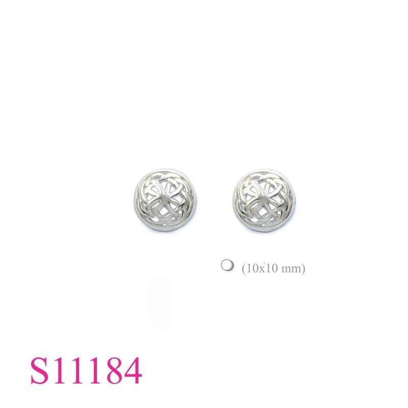 Earrings, 10mm round Celtic.