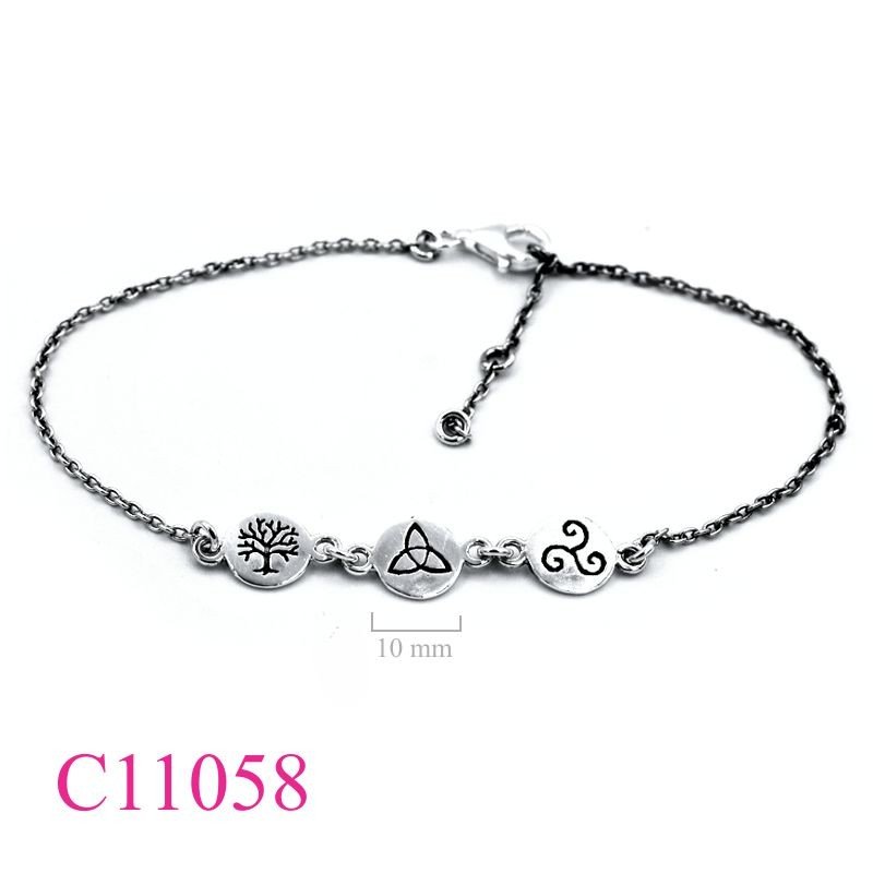Celtic Bracelet, 3 rounds Tree of Life, Trinity, Triskelion.