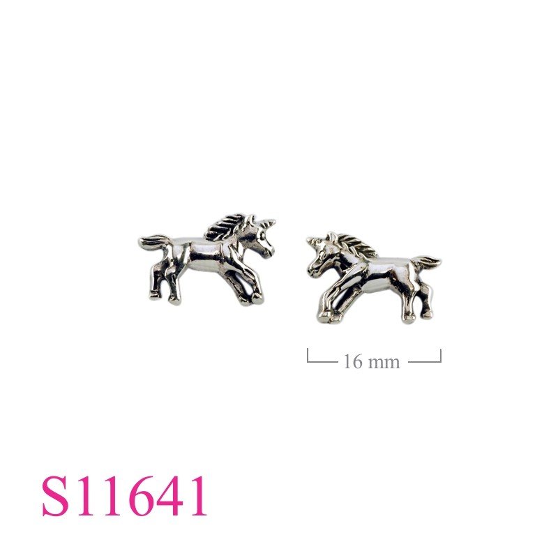 Earrings, unicorn.