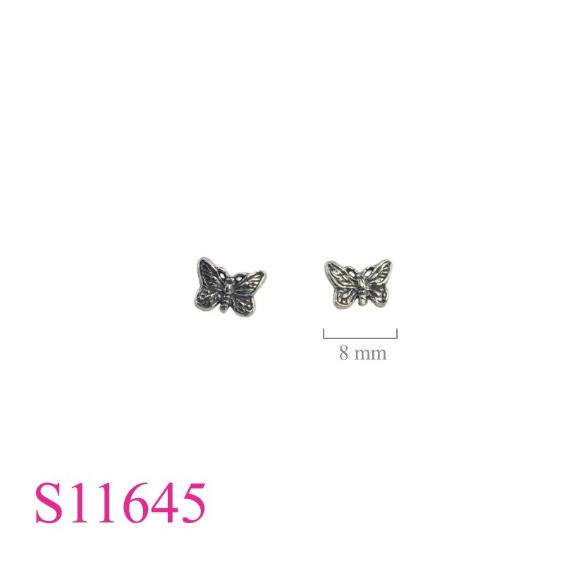 Earrings, small butterfly.