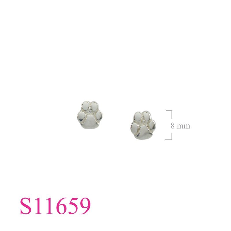 Earrings, cat paw.