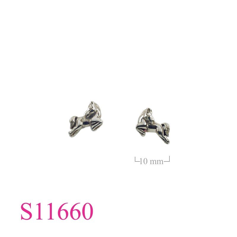 Earrings, 10mm horse