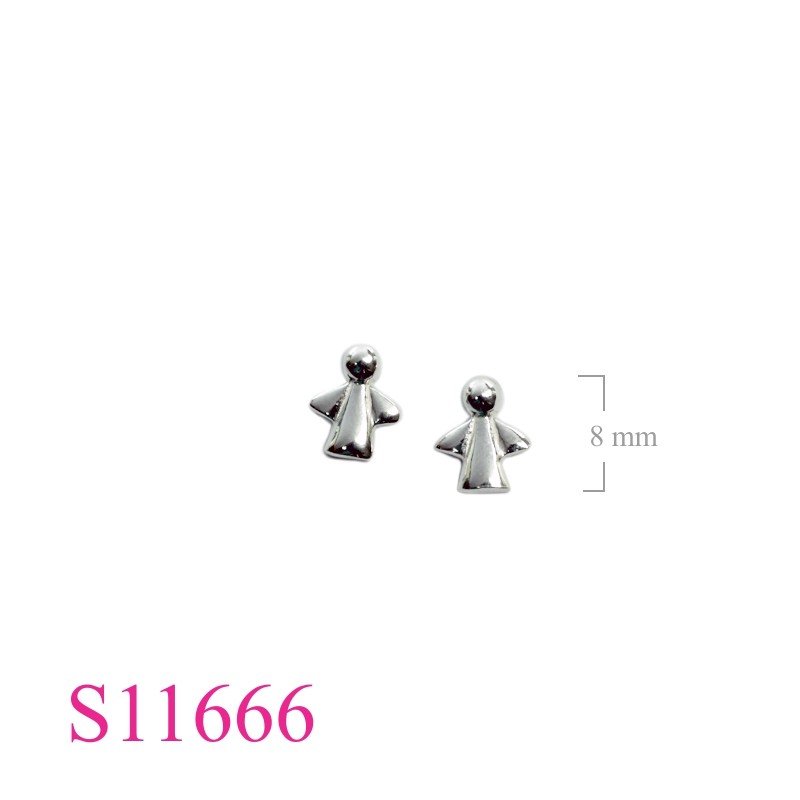 Earrings, 8mm plain guardian.
