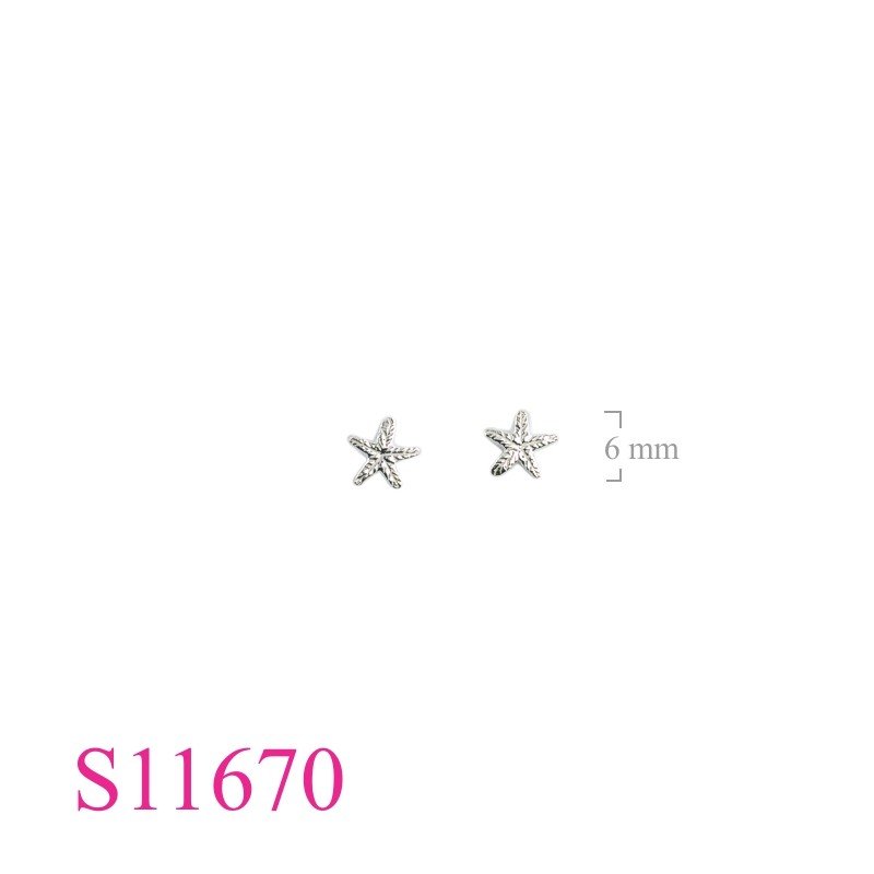 "Starfish Earrings, 6mm starfish."
