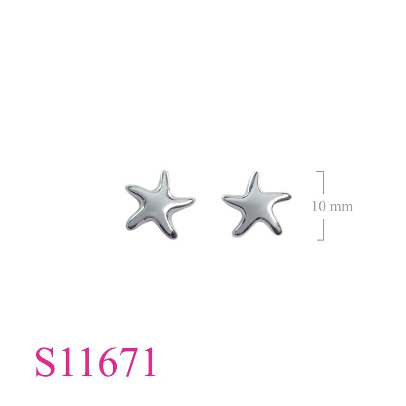"Starfish Earrings, 10mm plain starfish."