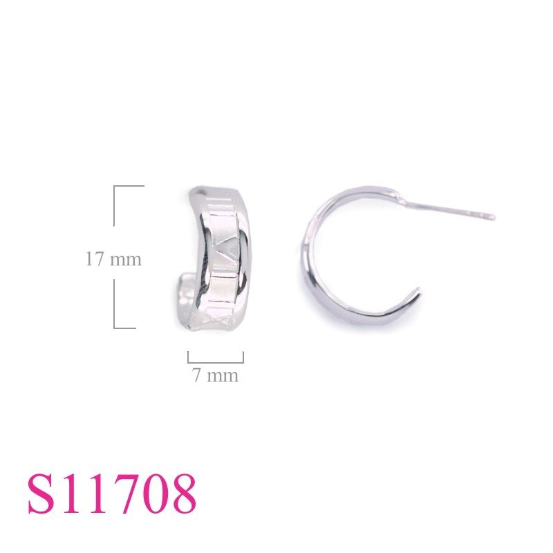 Earrings, 2 tones Roman number.