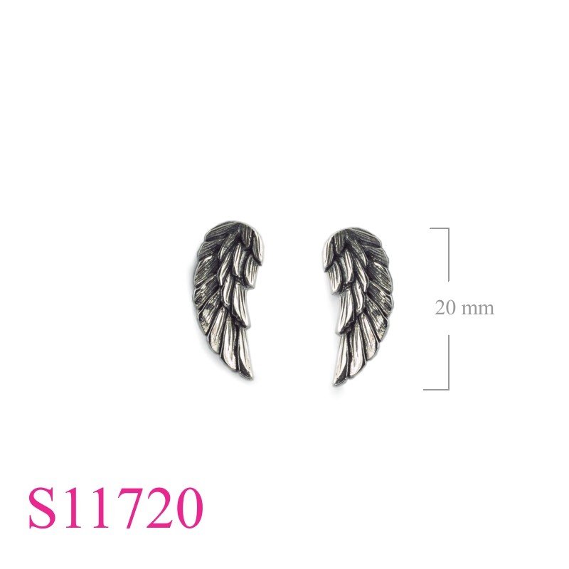 Earrings, wing.