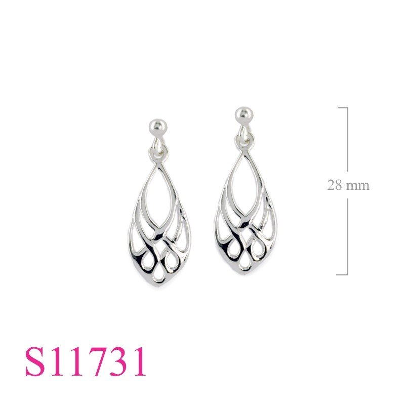 Earrings, openwork drop Celtic.