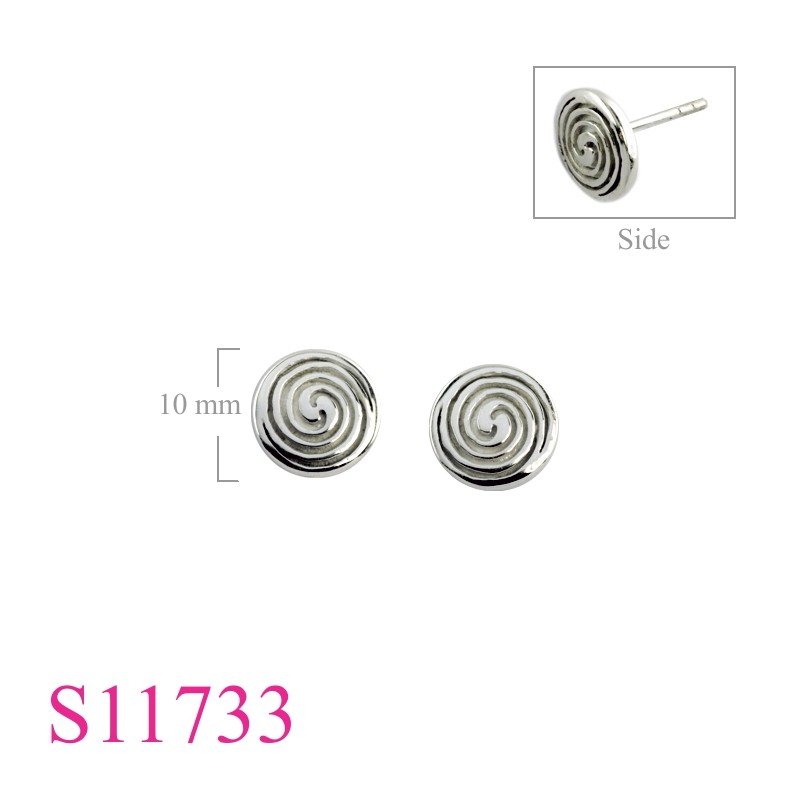 Earrings, 10mm swirl.