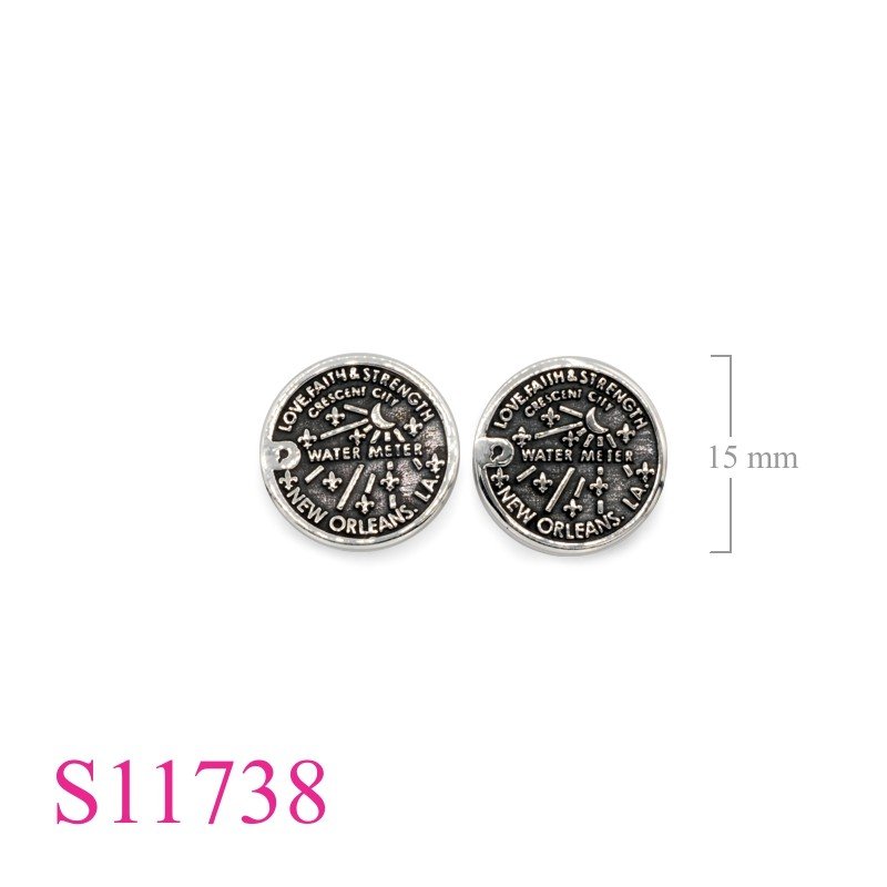 Earrings, 15mm "Water Meter".