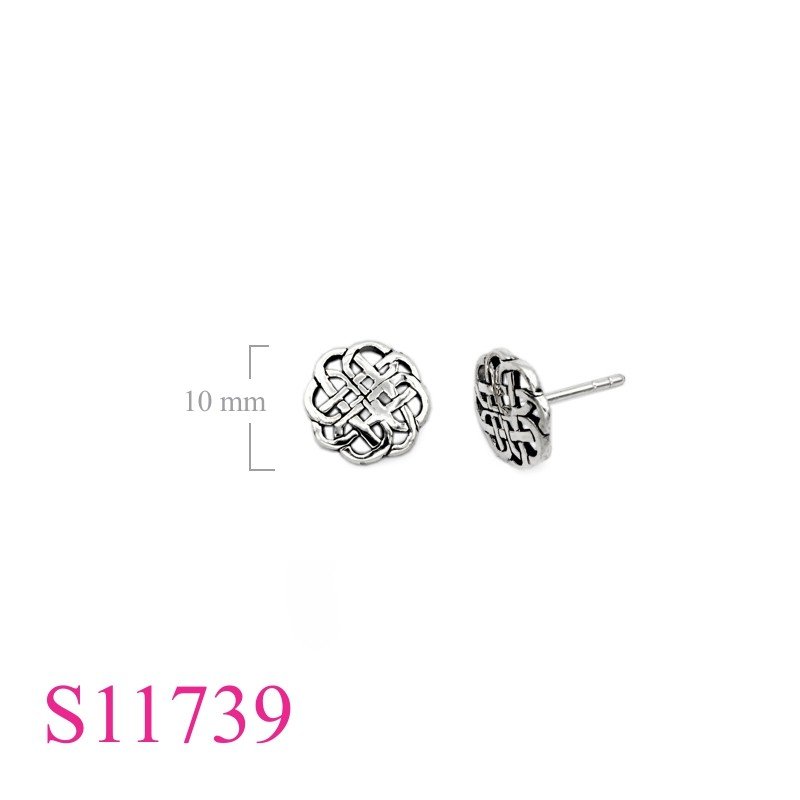 Earrings, 10mm round Celtic.
