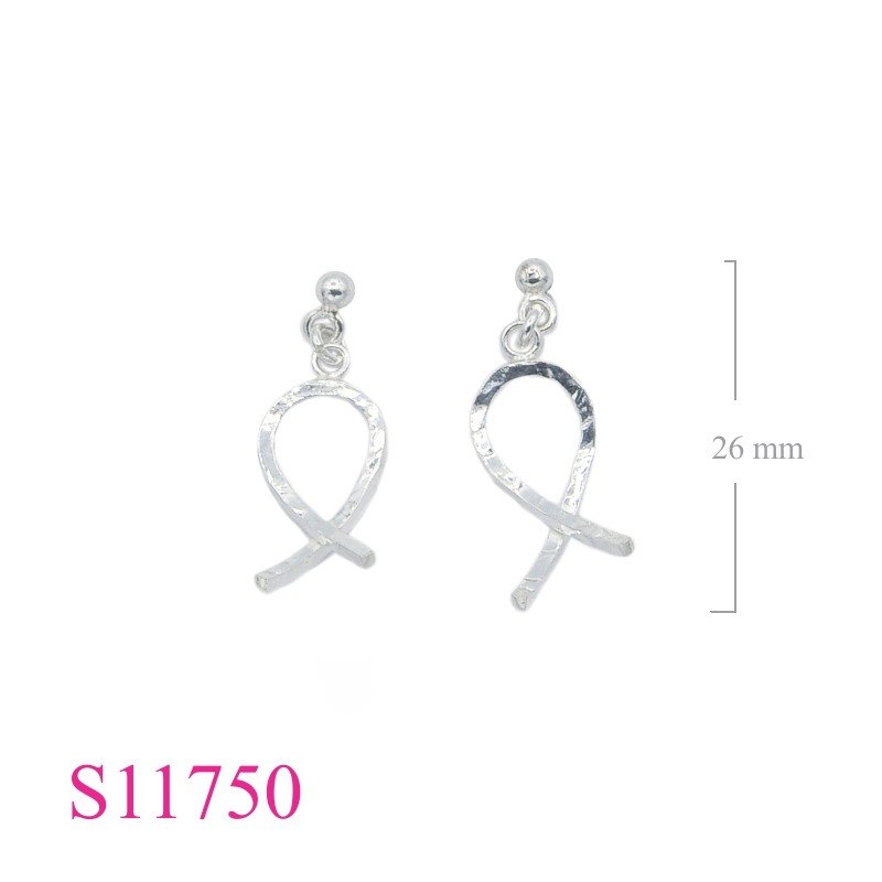 Earrings, hammered cross bo wire.