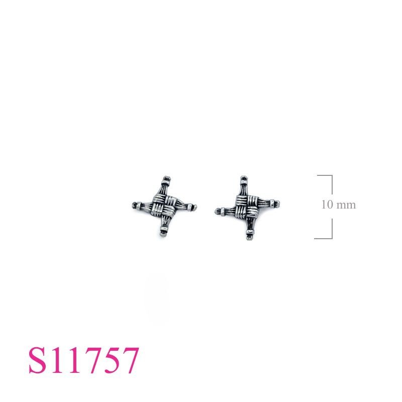 Earrings, 10mm St. Brigid's cross.