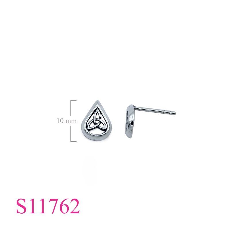 Earrings, openwork drop Trinity.