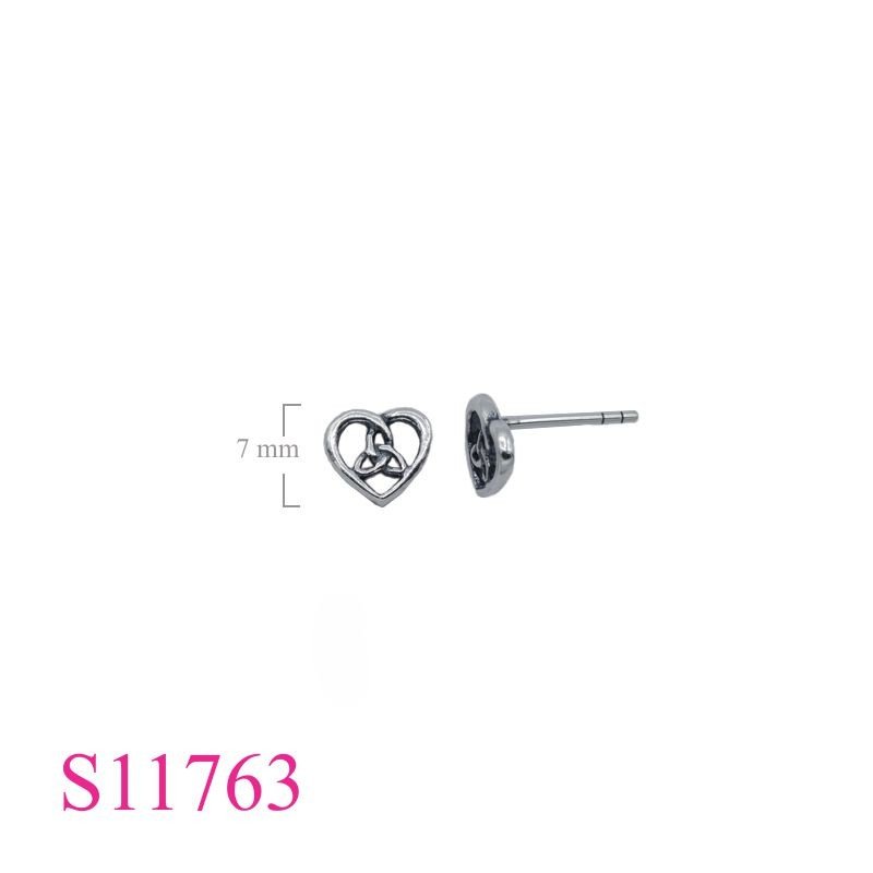 Earrings, openwork heart Trinity.
