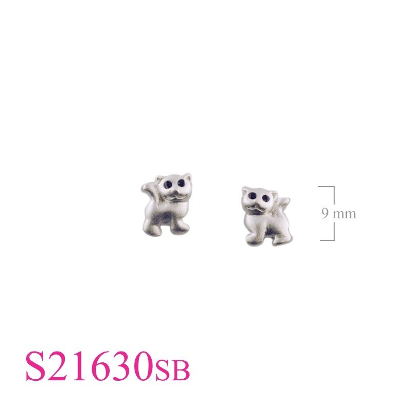 Earrings, enamel Sandblast cat.