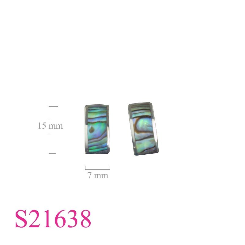 Earrings, 7x15mm curve rectangle.