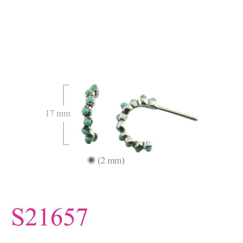 Earrings, 10 stone dots design.