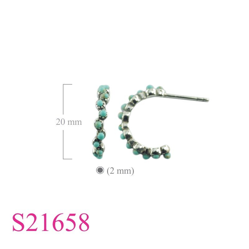 Earrings, 12 stone dots design.
