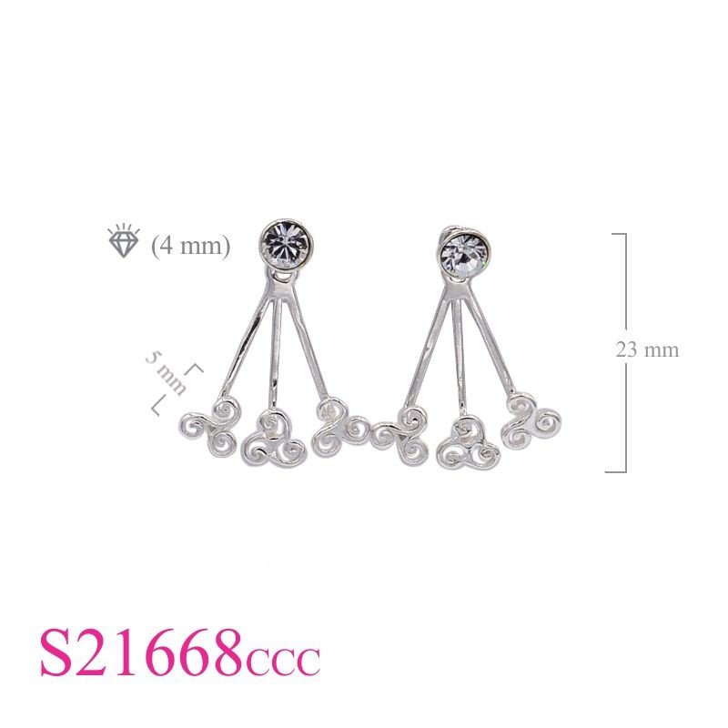 Triskelion Earrings, 3 Triskelion s and round crystal.