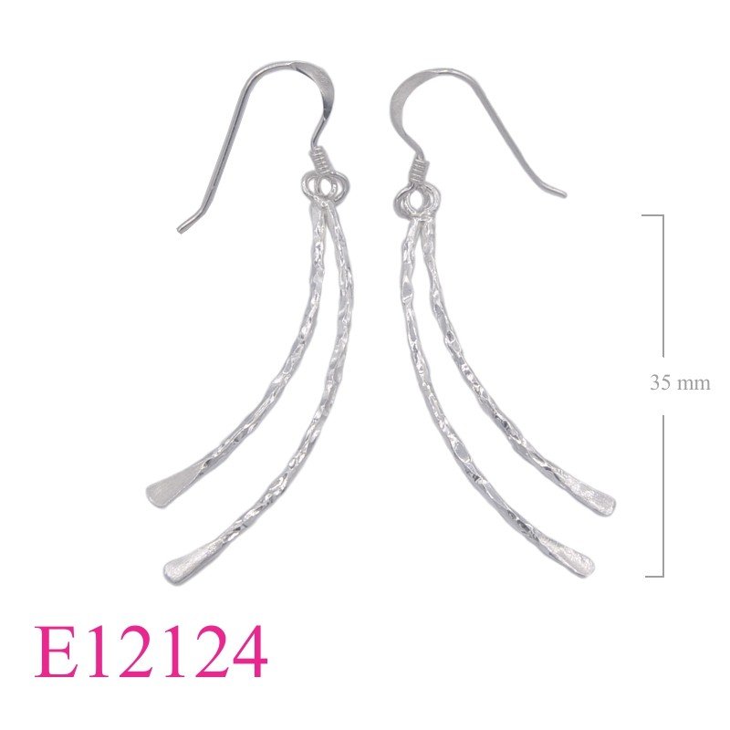 Earrings, hammered curve wires.