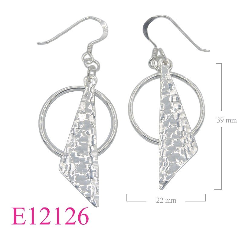 Earrings, hammered sheet and hoop.