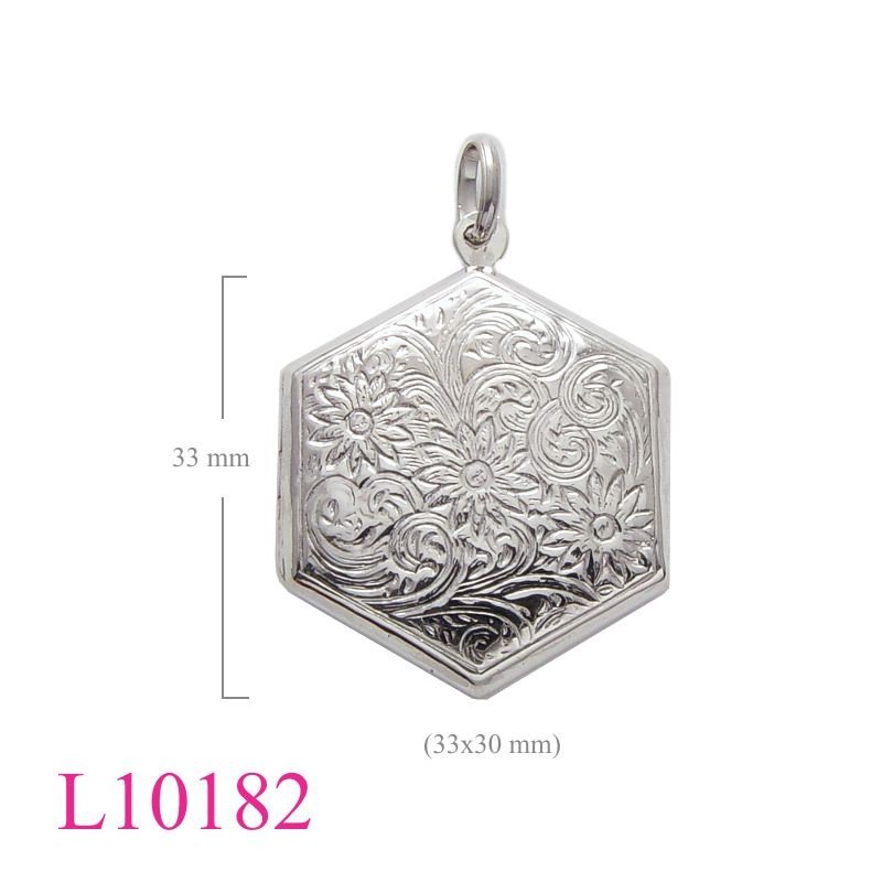 Flower Locket, 31mm  design hexagon.