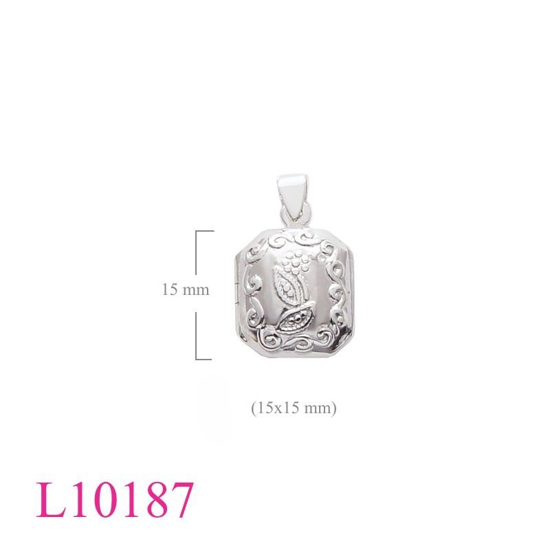 Rectangle Locket, 15x17mm cut conner rectangle.