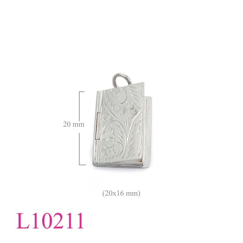 Book Locket, 15x20mm book.