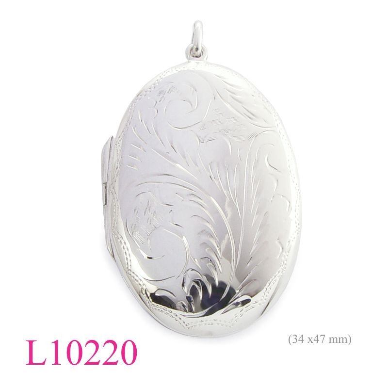 Locket, 30x50mm engraved oval.