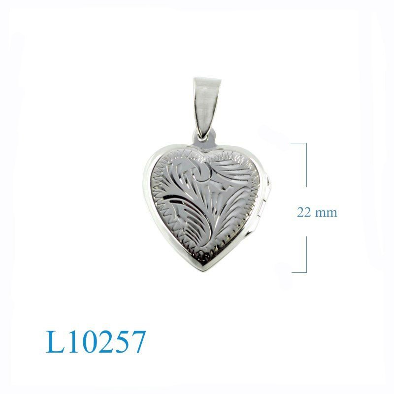 Heart Locket, 20x21mm engraved .