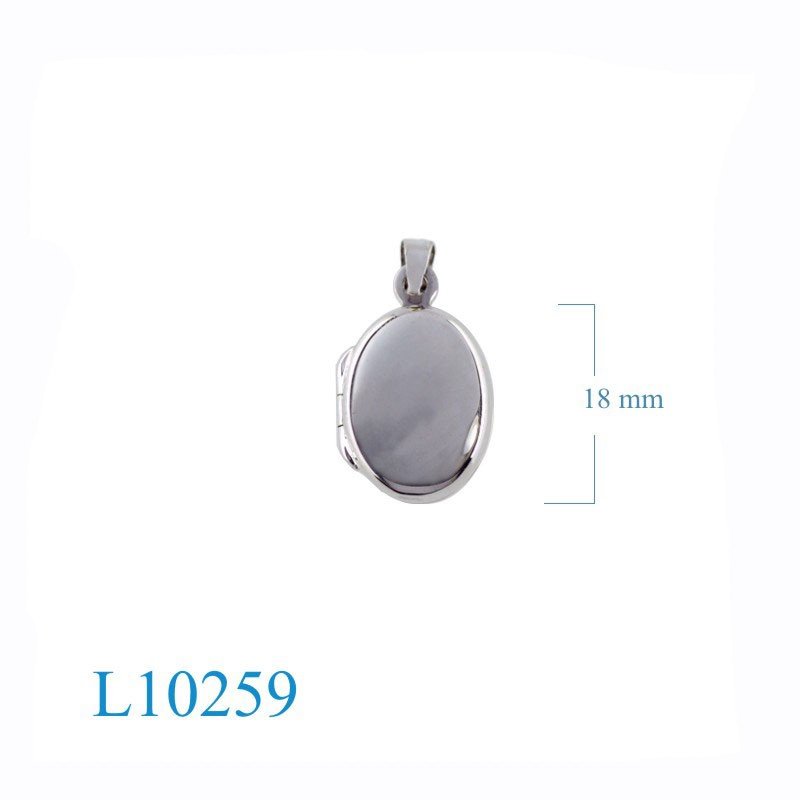 Locket, 12x15x5mm oval.