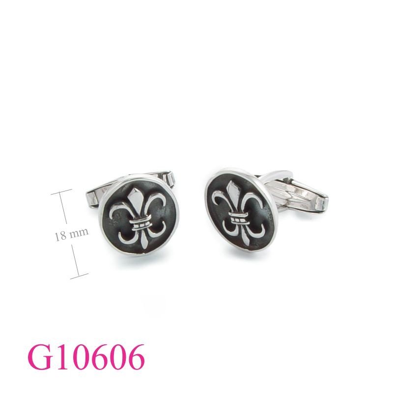 Fleur De Lis  Cufflinks Gift Jewelry, oval fleur de lis cufflinks.