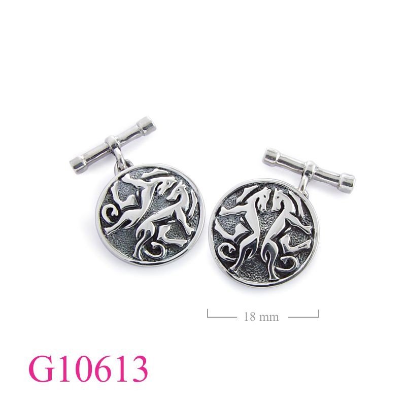 Gift Jewelry, round celtic tigers cufflinks.
