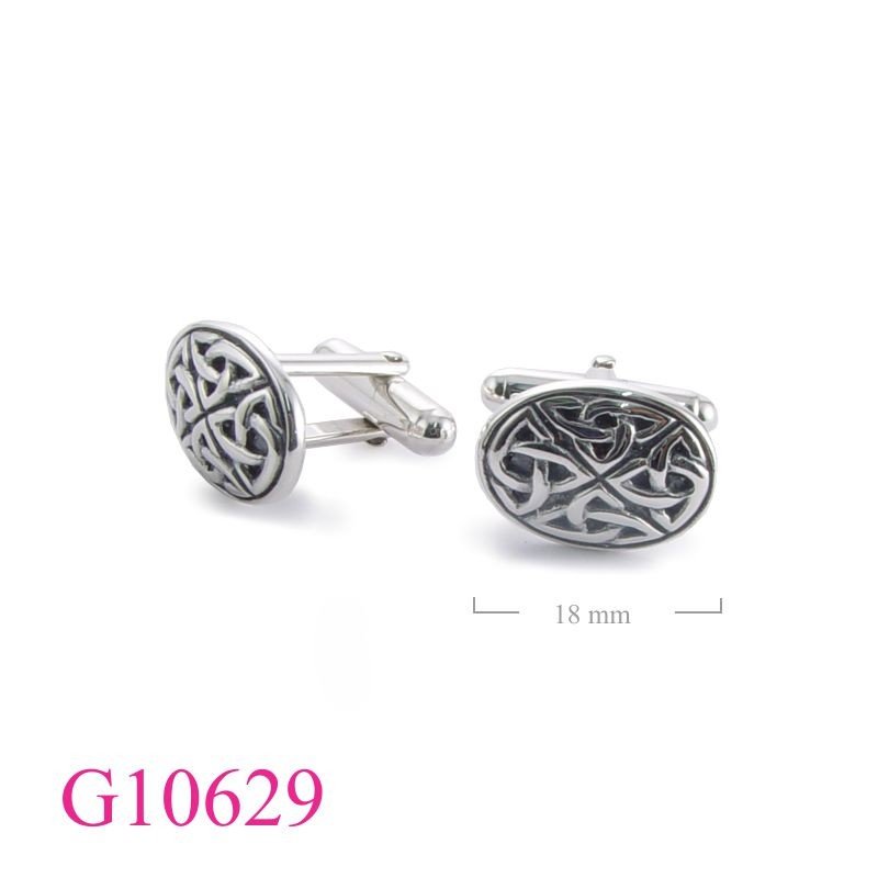 Celtic Cufflinks Gift Jewelry, oval celtic spring cufflinks.