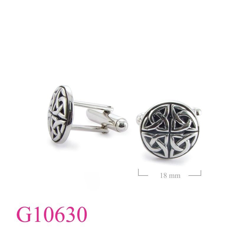 Celtic Cufflinks Gift Jewelry, round celtic spring cufflinks.