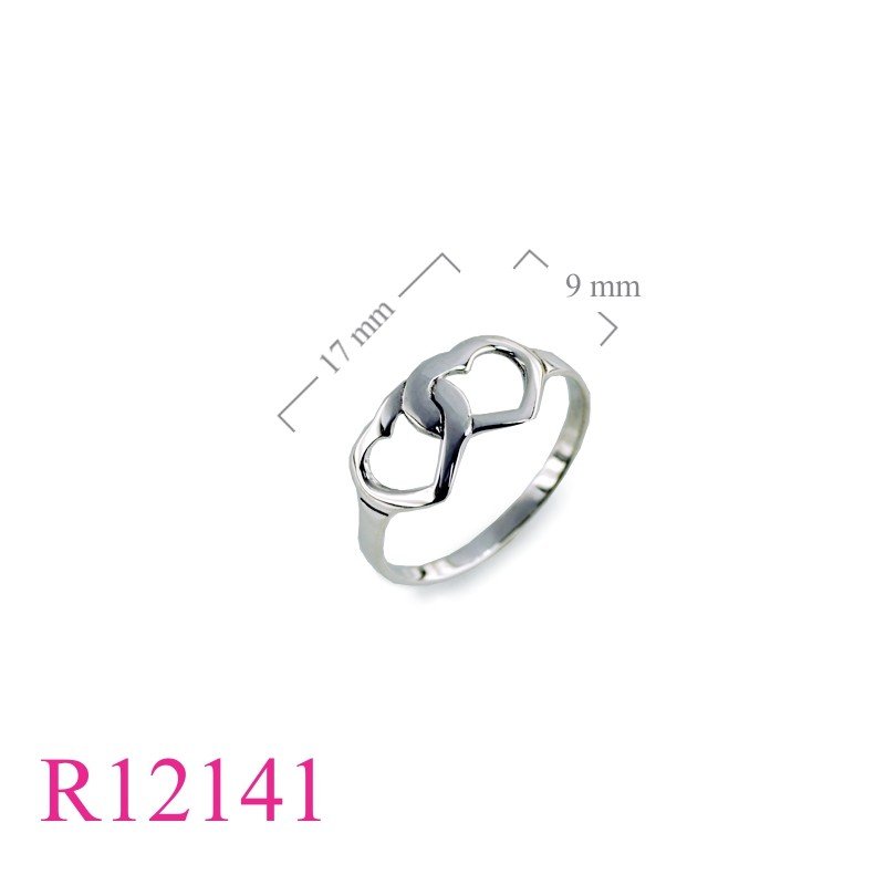 Ring, 2 opened hearts.