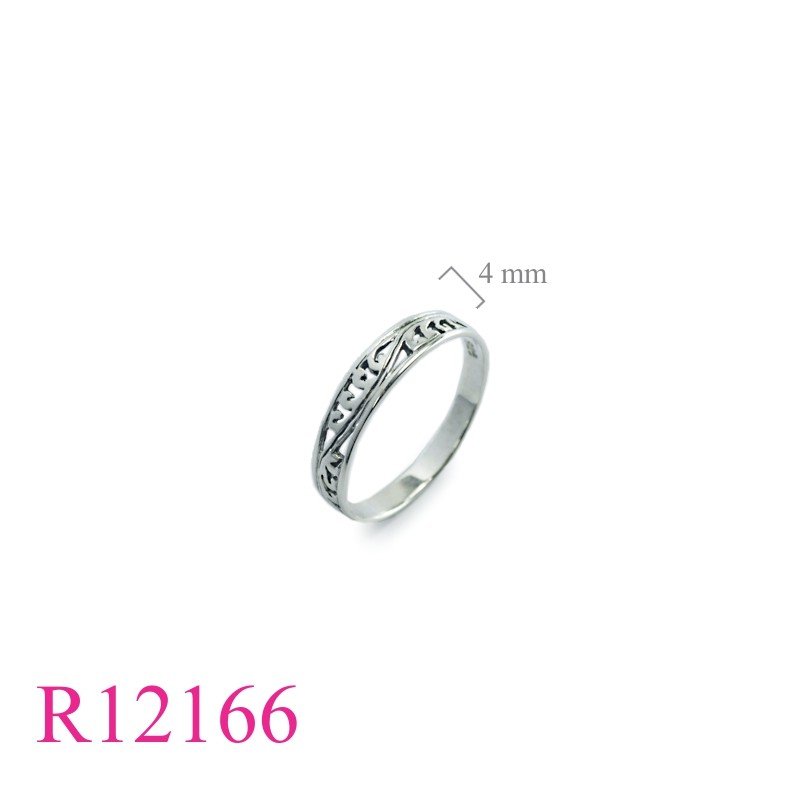 Band Ring, openwork ivy design.
